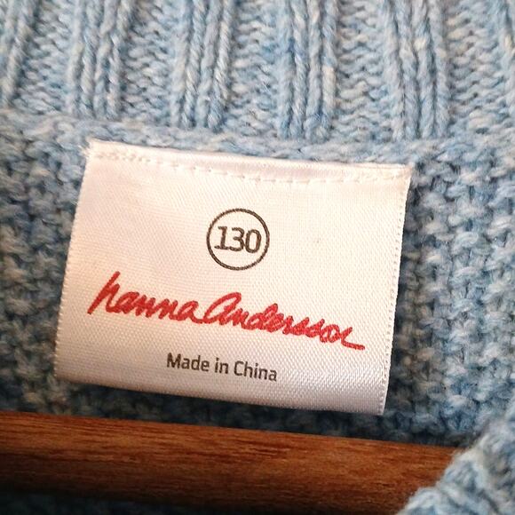 Hanna Andersson Wool Blend Blue Sweater Dress 130 Or Size 8 - Picture 3 of 5